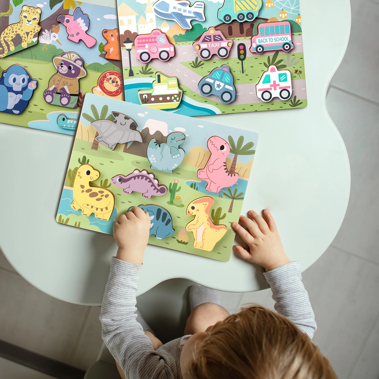 New design European color puzzle Animal Puzzle wooden  educational toy baby wooden puzzle for toddler