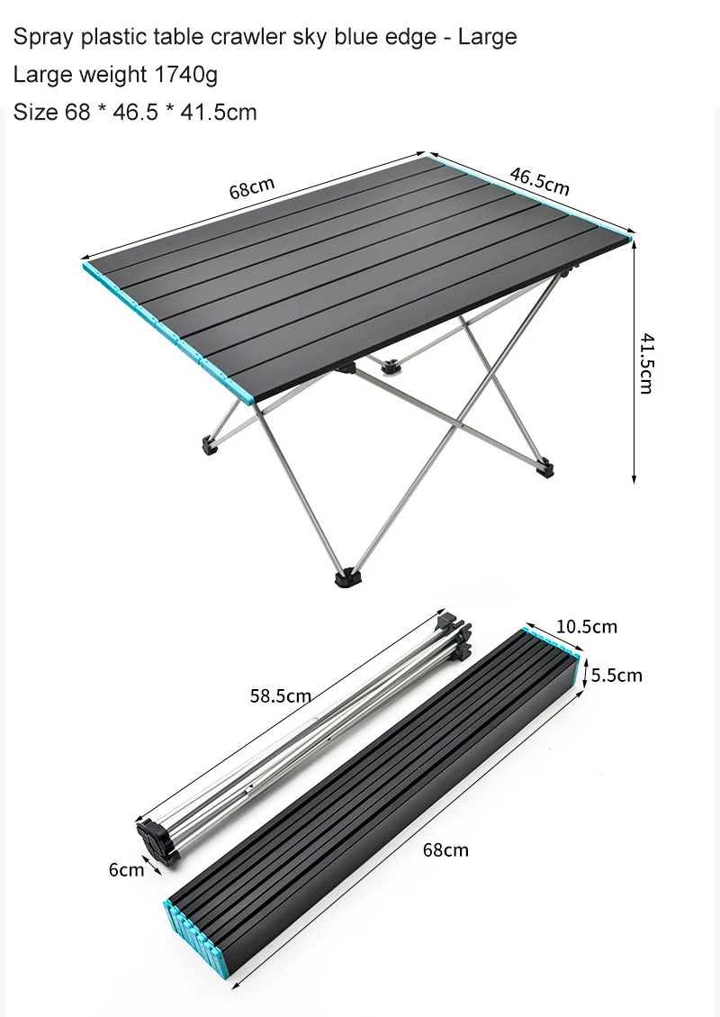 New Outdoor picnic folding table super light aluminum alloy fishing table camping chair self driving picnic portable mini table