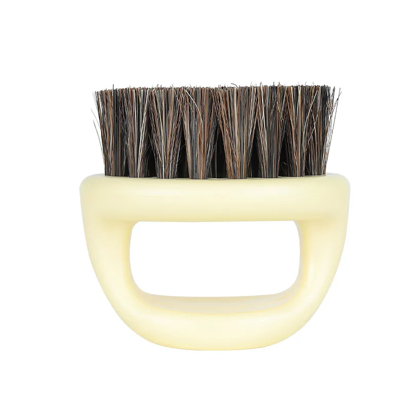 Vintage Oiled Hair Salon Small Clean Beard Brush Clean broken hair beard bristles horseshoe Ring oiled head brush