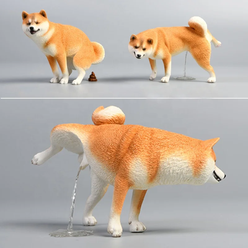 Western decor animal shiba inu dog butler statue