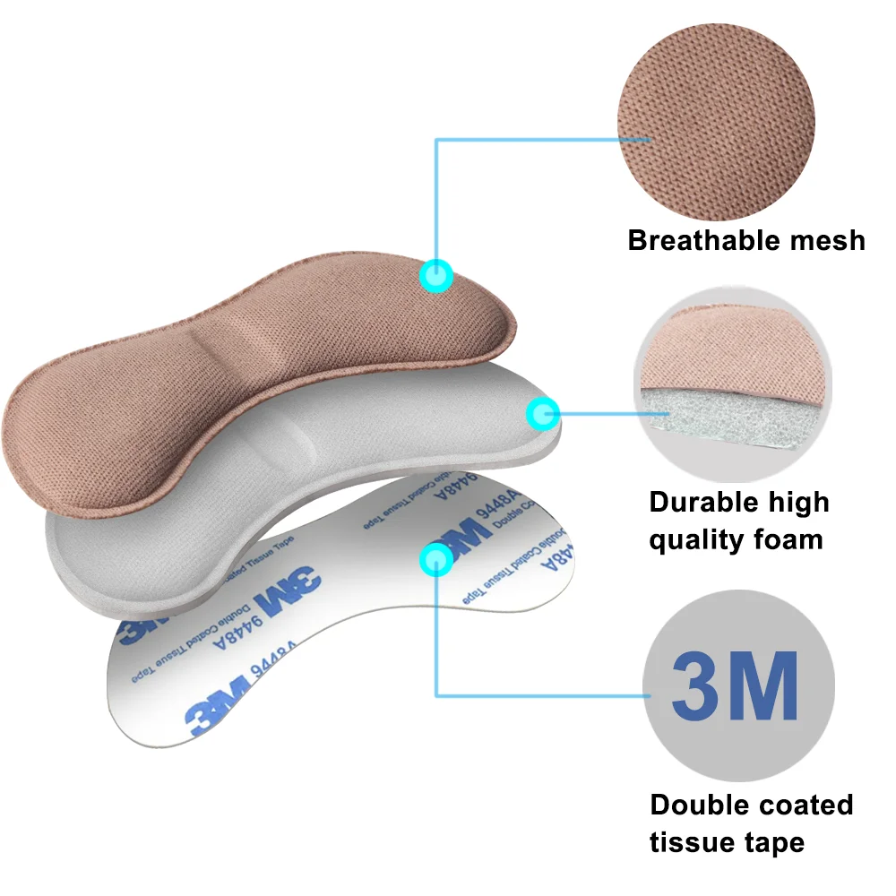 JIANHUI Heel Cushion Pads Heel Shoe Sponge Grips Liner Self-Adhesive Shoe Insoles Foot Care Protector