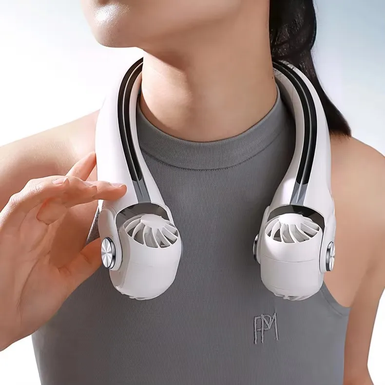 IFINE Beauty 2024 New Arrival The Best Price Rechargeable Outdoor Bladeless Turbo Cooling Hanging Neck Fans Portable Neck Fan