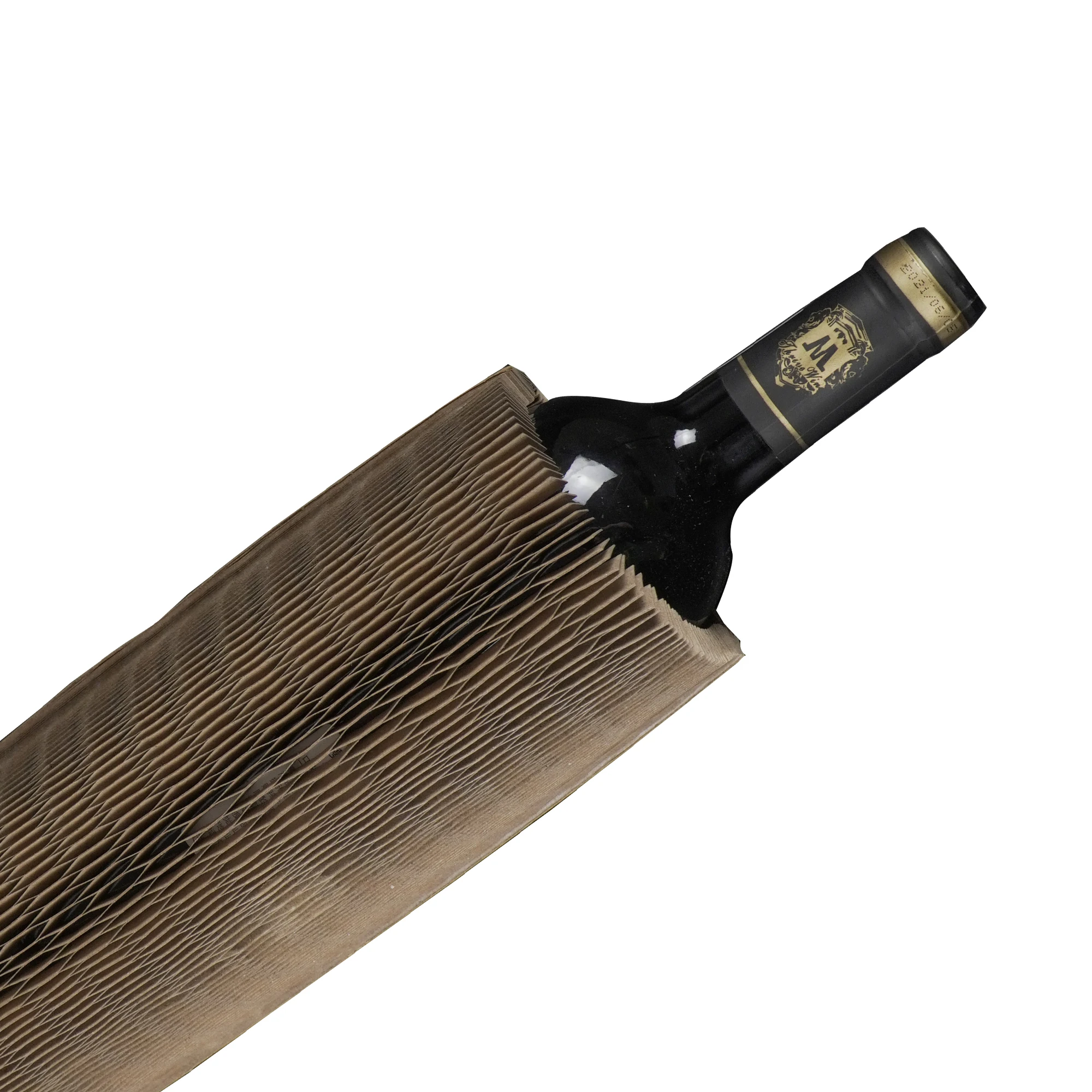 Eco Friendly 12 Inches Wide  Air Cushioning Honeycomb Kraft Paper Packing Rolls For Wine Bottle