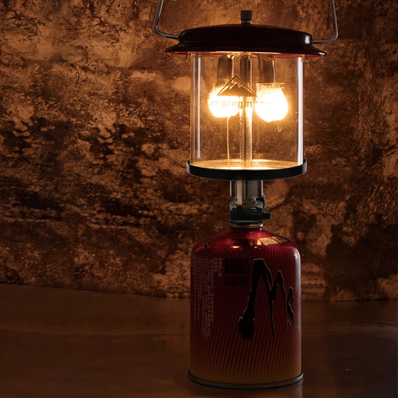 outdoor Portable Camping HIking Fishing Inflatable Gas Lamp Luminaire Gas Lantern 140lux tent lamp