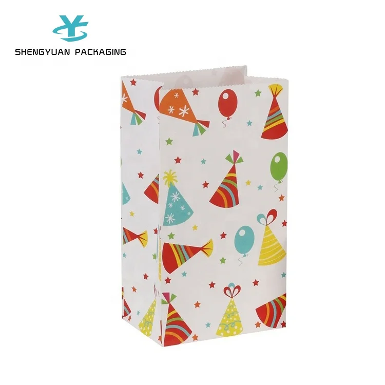 Wholesale eco recycled cute takeaway packaging custom character cartoon unicorn gift paper bag for kids