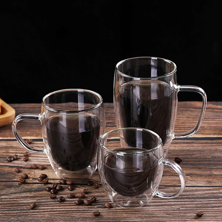 Top Selling 250ml 8.4oz Double Wall Glass Cup with Bamboo Lid Custom Glass Cup for Coffee or Tea