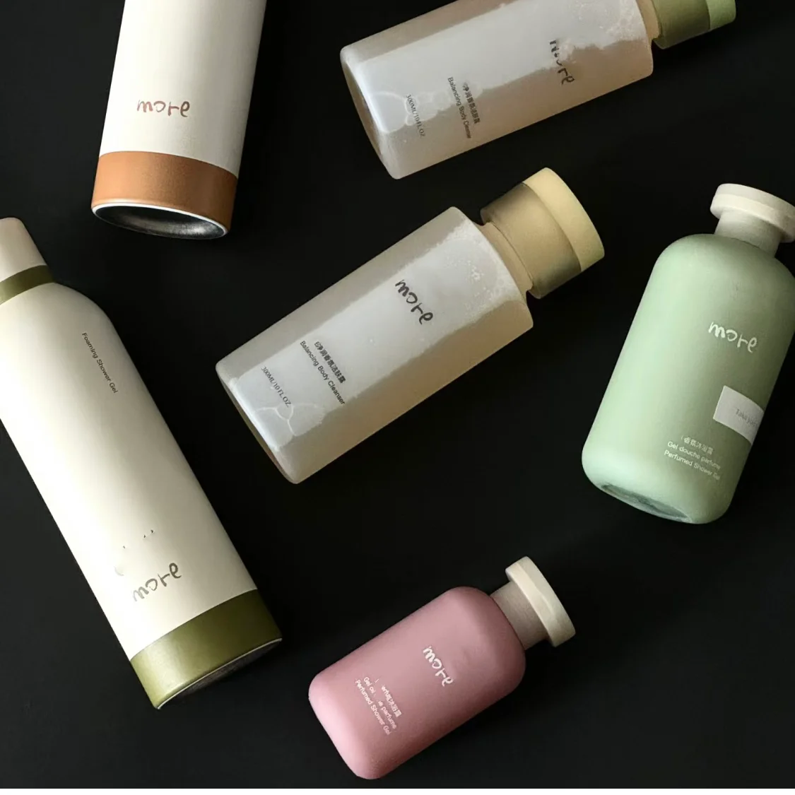 Matte Color Eco PE Plastic 200ml/500ml Bottles Screw Flip Top Cap Body Scrub Lotion Shampoo Cosmetic Containers 50g Capacity