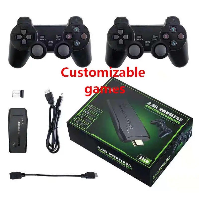 Portable M8 TV Video 64GB Game Console 2.4G Double Wireless Controller Gaming Stick 4K 10000 Retro games For PS1/GB-A