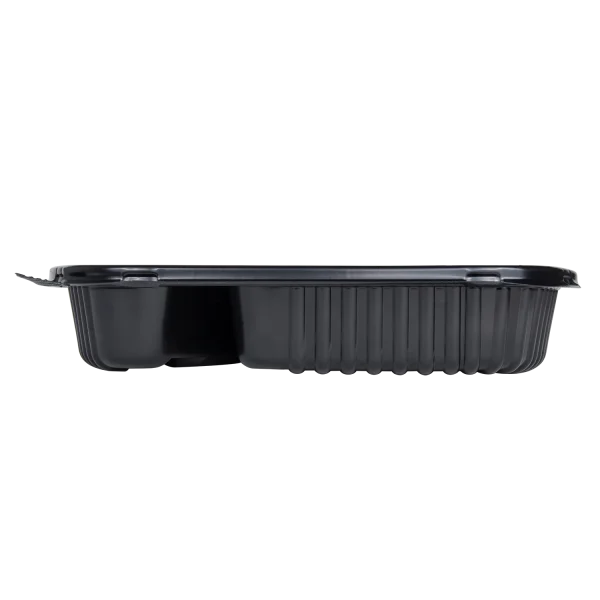 300 ct disposable 3-compartment 36oz PP Microwaveable Black Take Out Box with Lids