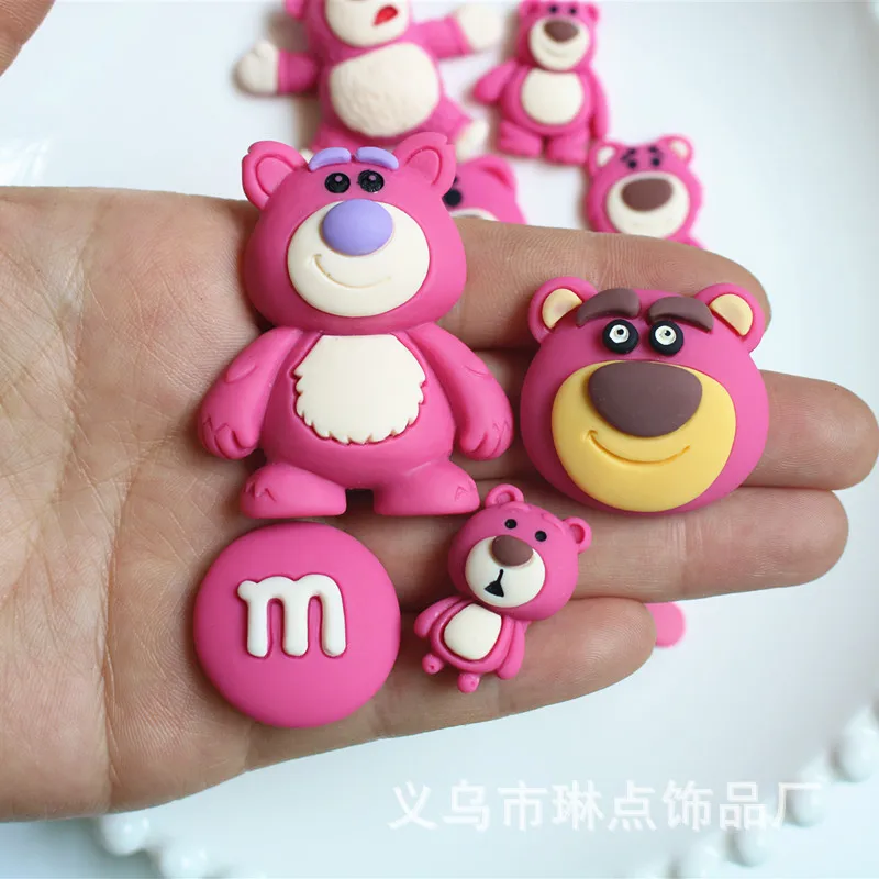 diy resin jewelry patch strawberry bear mobile phone shell refrigerator sticker storage box keychain pendant material