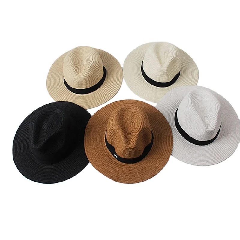 Mexico Sombreros Summer Breathable Sun Straw Braid Floppy Fedora Beach Panama hat