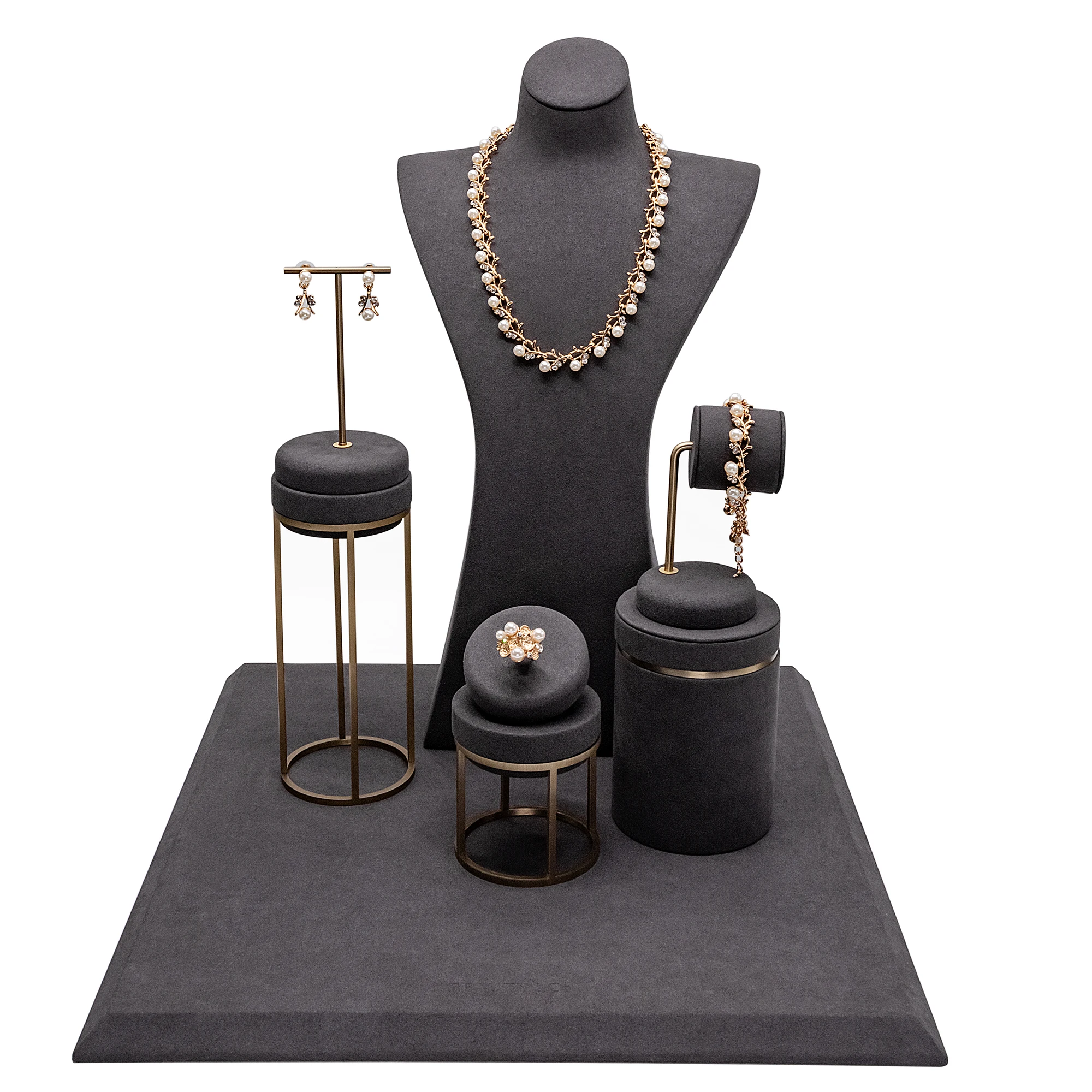 Custom Logo T Bar Jewelry Display Stand For Earrings Necklace Bracelet Holder Wholesale Jewelry Display Set
