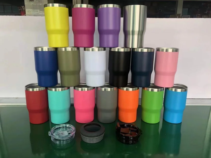 Wholesale 14 oz Stainless Steel Double Wall Beer Bottle 4 in 1 Can Cooler Can Sleeves with Double lids