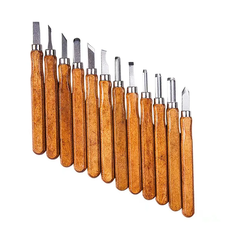 SK2 Redwood Engraving Knife 3-12 Piece Set Neutral Wood Carving Engraving Knife Set