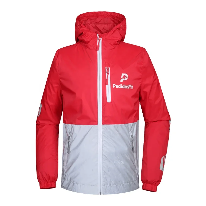 OEM customized logo waterproof windbreaker jacket for delivery