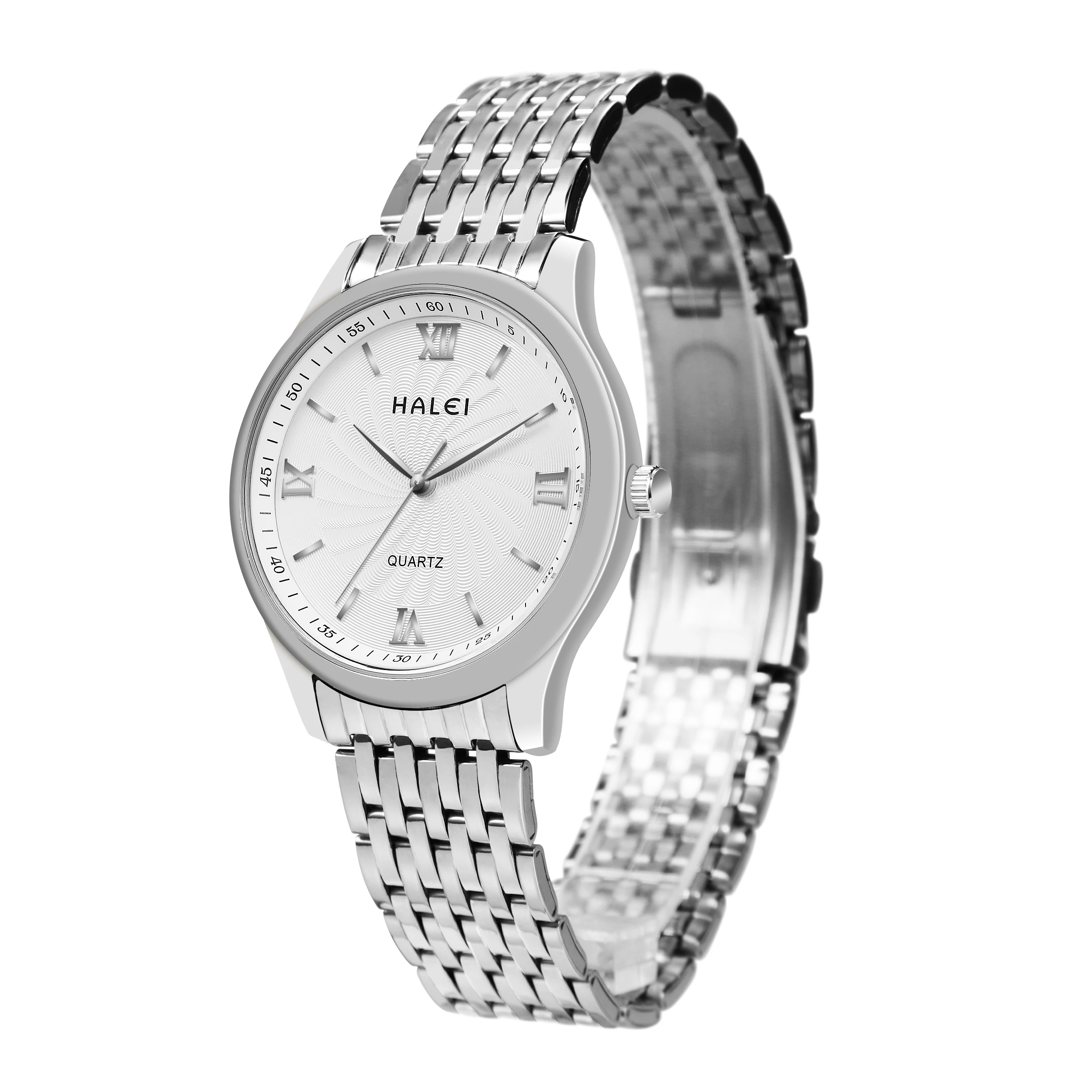 HALEI Ladies watches manufactured 2021 fashion popular casual silver quartz watches for women