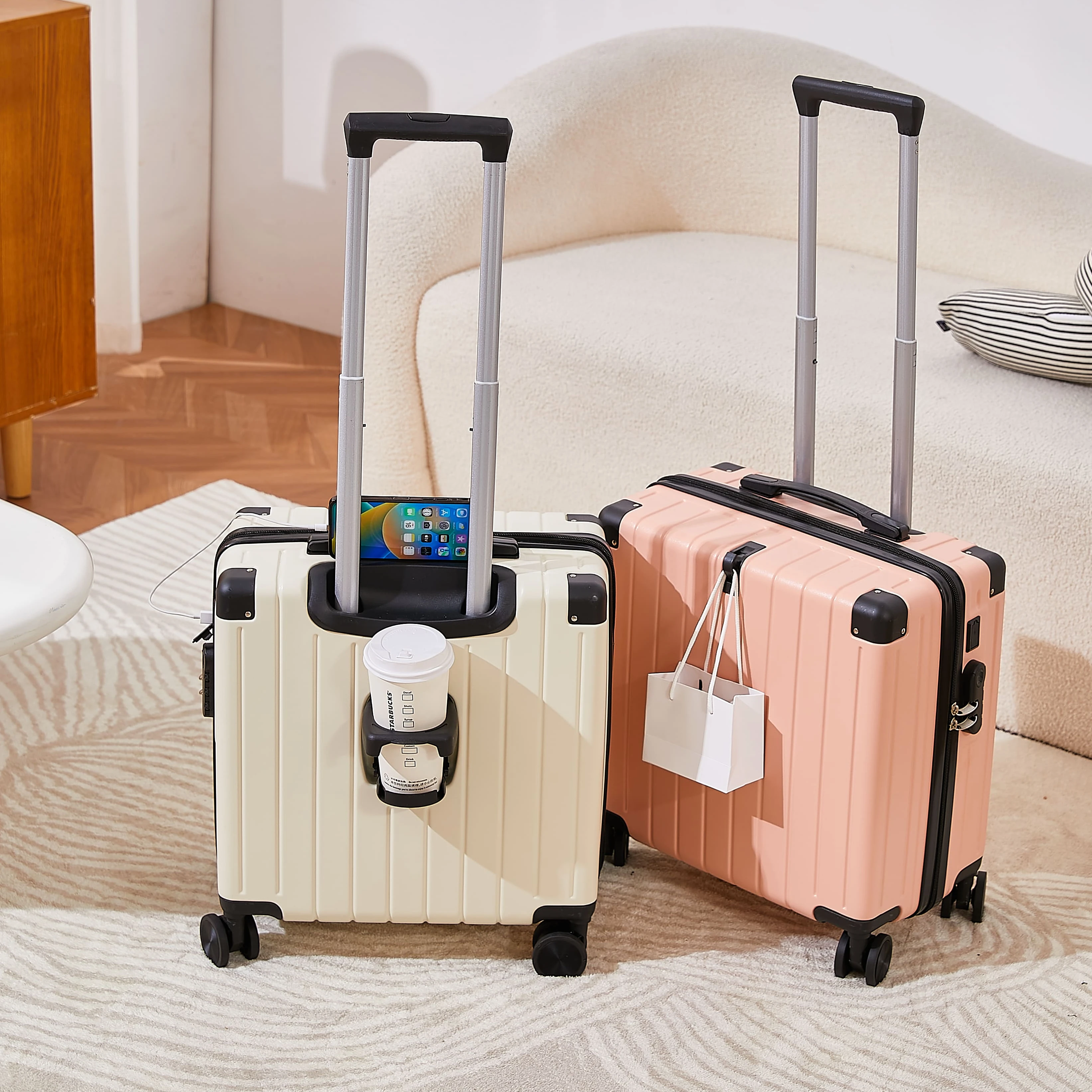 BADITU Unisex Luxury ABS Custom Logo Travel Luggage Set of 6 Hot Selling Spinner Trolley Suitcase Bag for Holiday Use