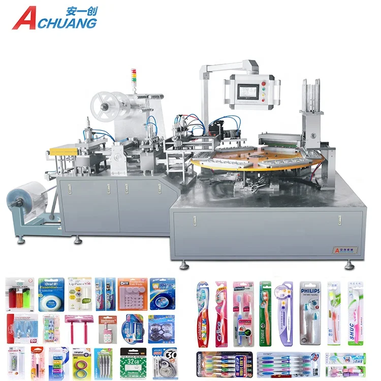 AC-350 Automatic card blister  packing machine for AA AAA battery  with auto battery feeder