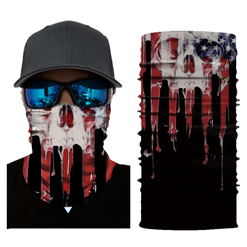 New Design Customized Buffs 25*50Cm Headwear Cooling Wholesale Skull Bandanas