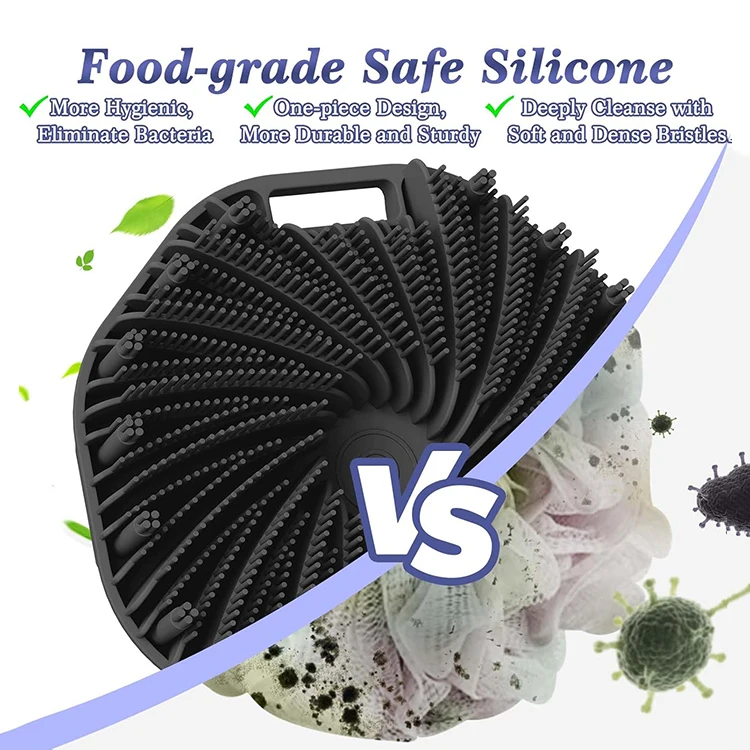 Wholesale Exfoliating Face Bath Towel Back Scrubber Wash Skin Massage Dry Body Buffer Premium Silicone Body Scrubber