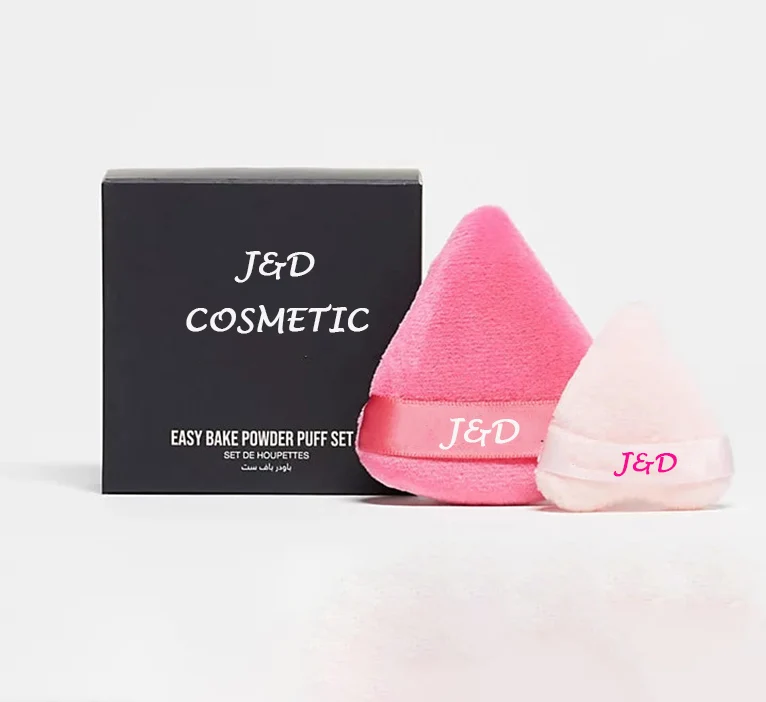 Hot Sale Triangle Powder Puff Cosmetic Sponge Soft Powder Puff Custom Logo Velvet Cosmetic Puffs