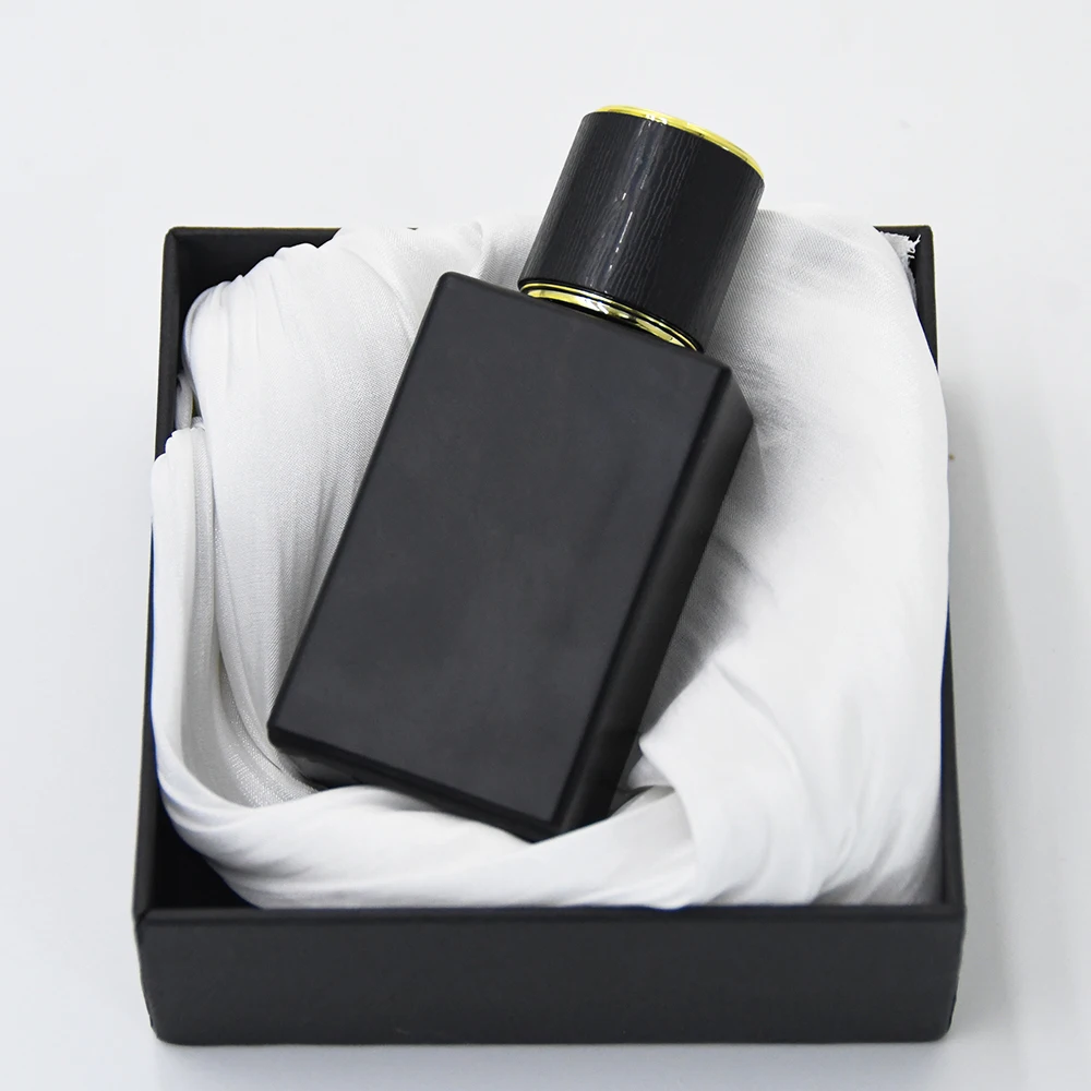 30ml 50ml High Quality Woman Man Cosmetic Empty Luxurious Matte Black Square Glass Perfume Bottle