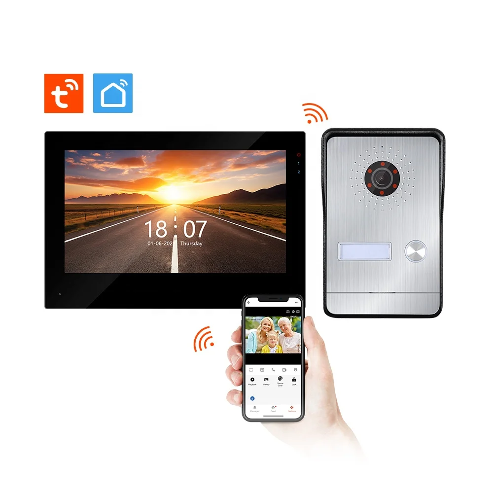 Tuya Video Intercom System 7 Inch IPS Touch Screen 1080P Smart Video Doorbell with Camera for Home