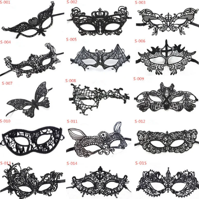 2024 Black Sexy Lace Masquerade Mask for Carnival Halloween Masquerade Half Face Ball Party Masks Festive Party Supplies