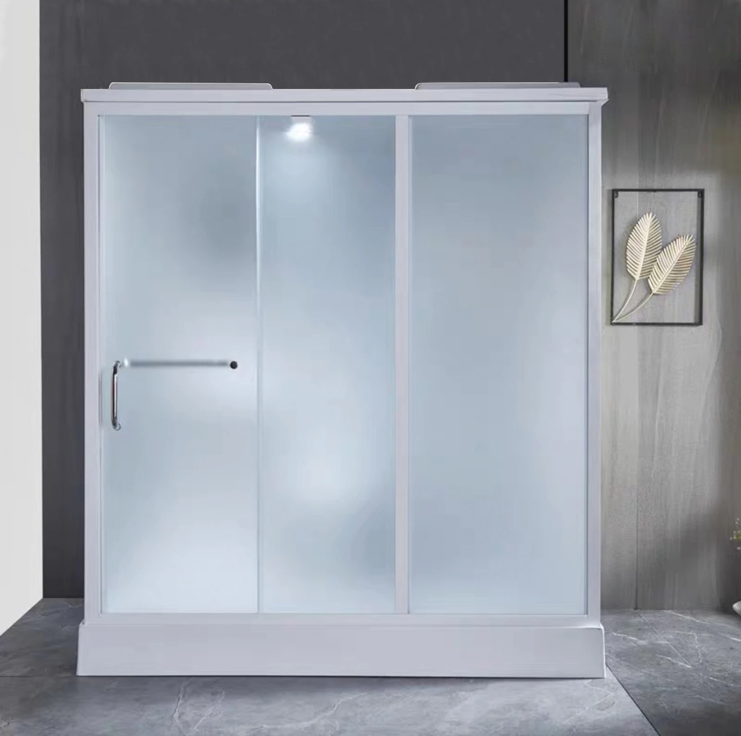 KMRY Cheap Factory Direct 5mm Matt Glass dry and wet separation shower cabins walk in shower enclosures prefab bathroom unit