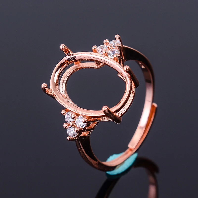 Semi Mount 8*10mm Oval Cut Adjustable 7 Stone Rings S925 Sterling Silver Different Gemstone Size Inlay Women Customized  Jewelry