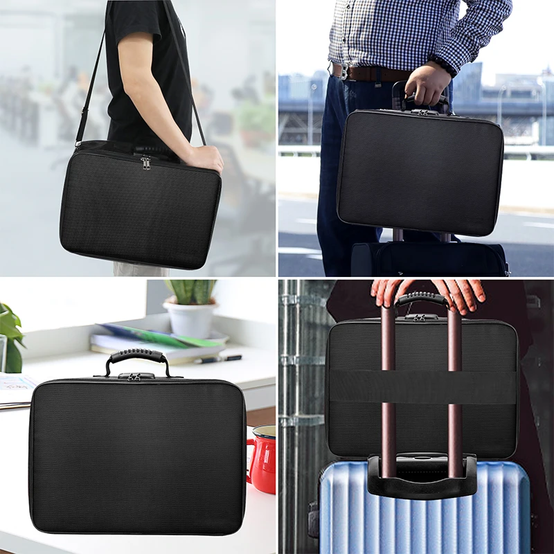 YHX Iso Travel File Passport Storage Bag Important Document Fireproof and Waterproof Organizer