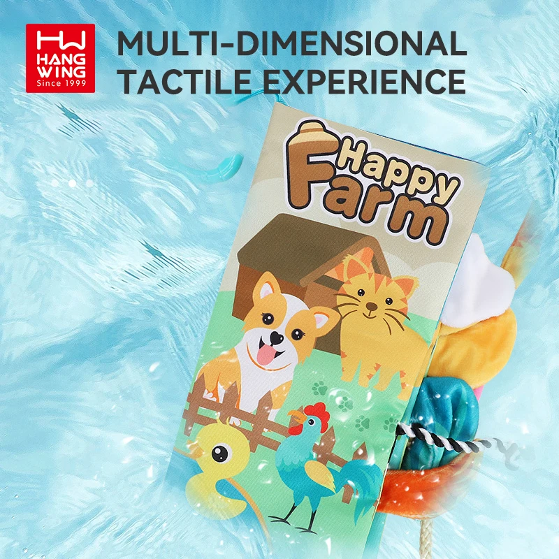 HW supports custom newborn baby exercise cognition ability educational toy set ocean animal themes infant soft tails cloth book