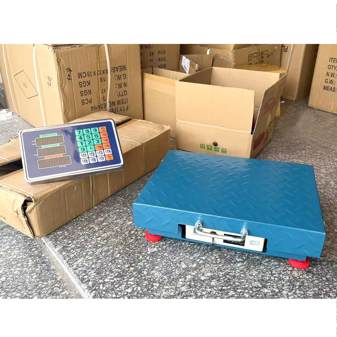 600KG Stainless Steel Wireless Digital Heavy Duty Weight Scale Platform Indicator LCD Display