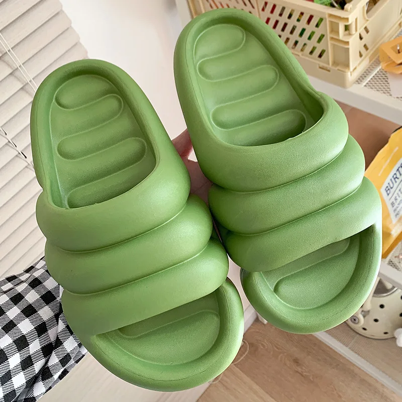 Summer Home Custom Logo Pattern Unisex Anti-Slip Black Plain Female  Eva Slides Slippers