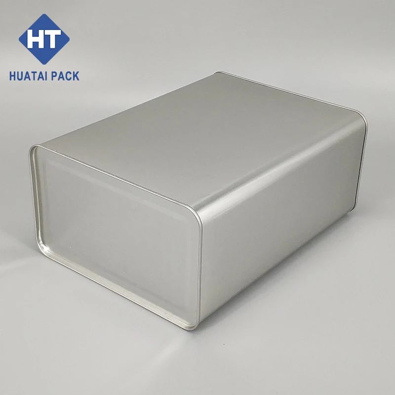 4L metal Silver square tin can 4 liter tinplate for oil storage