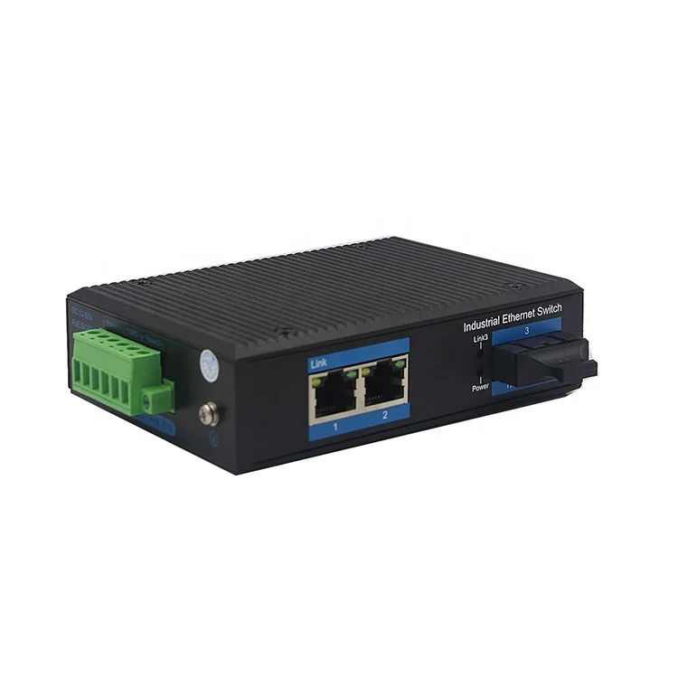 Factory supply 10/100M 1 fiber port 2 rj45 20KM SC Ethernet port fiber optical media converter