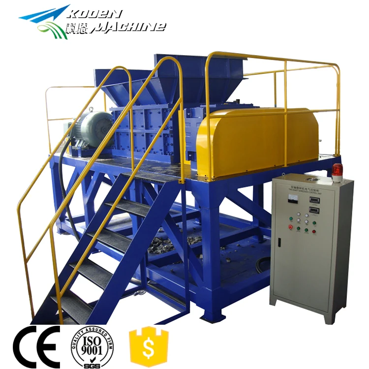 
KOOEN Best Price Two double or single Shaft Shredder machine For Uesd Tires pet bottle pe pp plastic bags films paper wood 