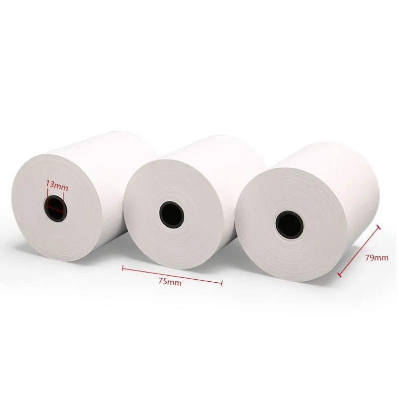 Extra white Thermal receipt cash register paper thermal paper roll for ATM machine and credit card terminals calculators