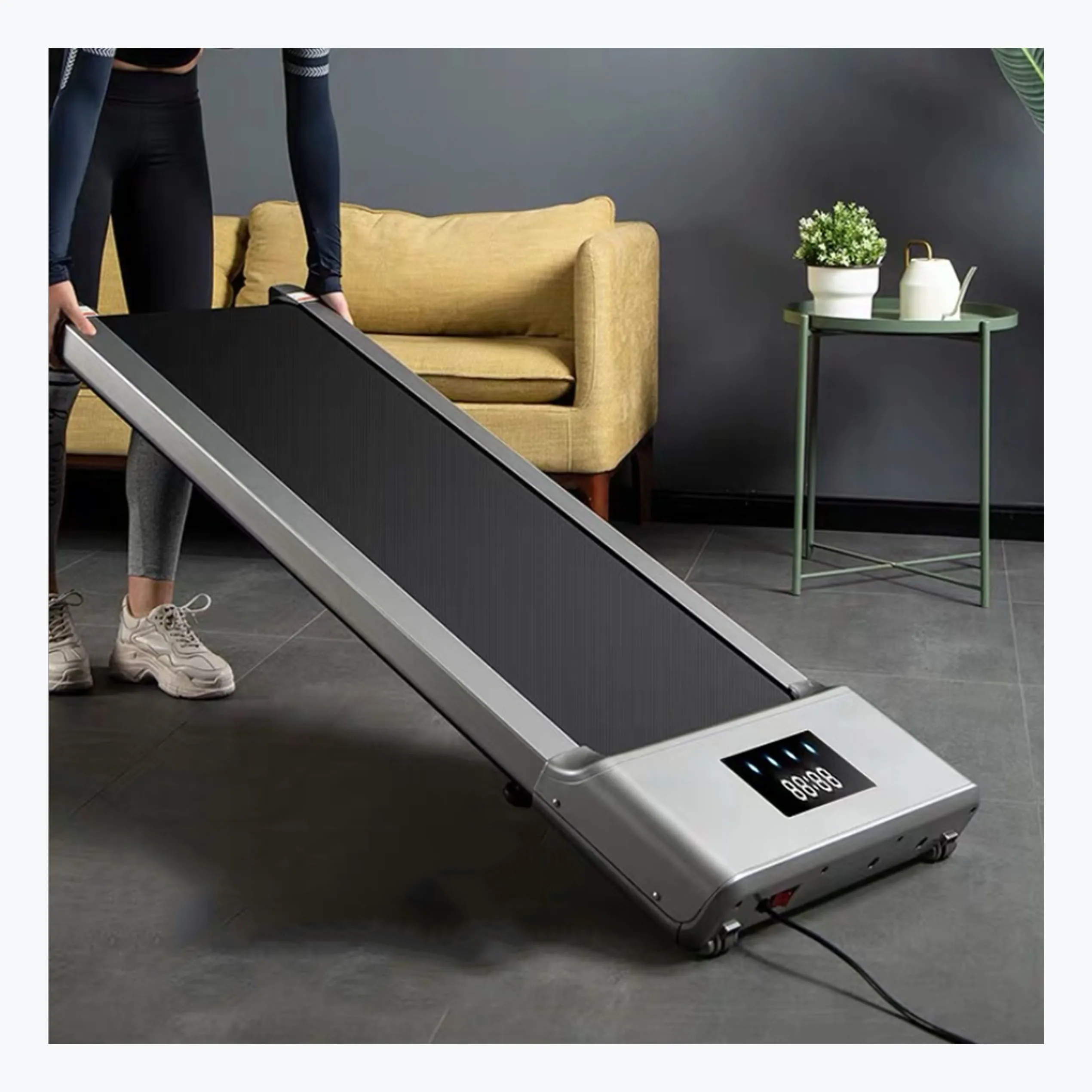 Beyond Sport electric foldable motorized mini small home use speed fit treadmill for sale easy flat speed fit installation