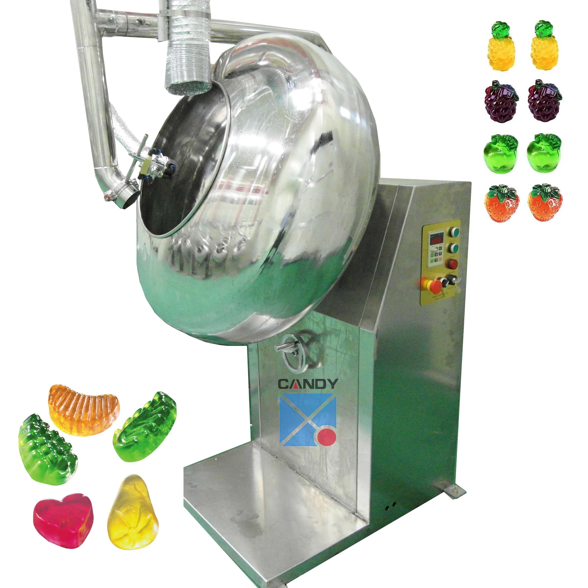 Bubble gum peanuts chocolate beans coating pan coffee candy color coating machine gummy oil wax polish pan
