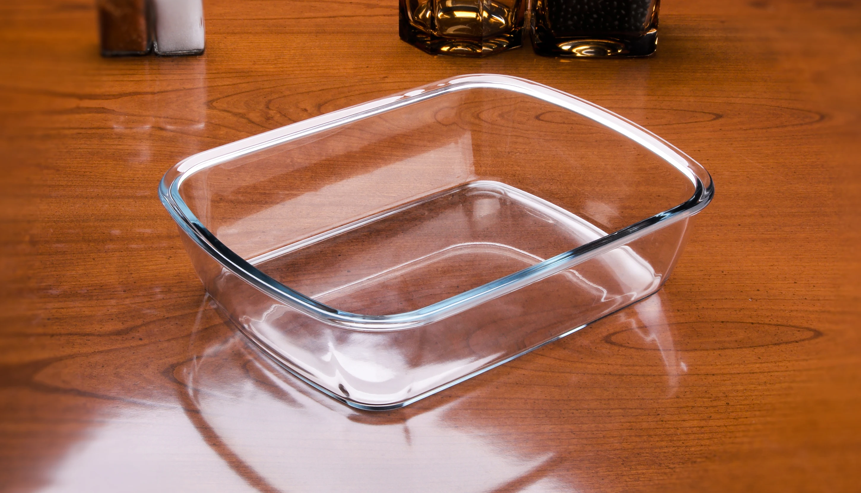 Прозрачное прямоугольное Термостойкое боросиликатное закаленное стекло 3 л для выпечки с пластиковым покрытием без БФА
