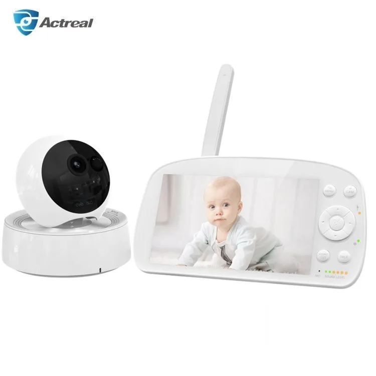 
Factory Superior Quality OEM 5.5 inch HD 720P 1080P Two Way Audio Feeding Reminder Sound Detection Video Baby Monitor with Audio 