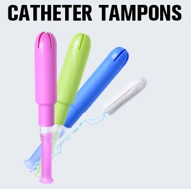 Comfortable disposable women vaginal use plastic applicator feminine tampons