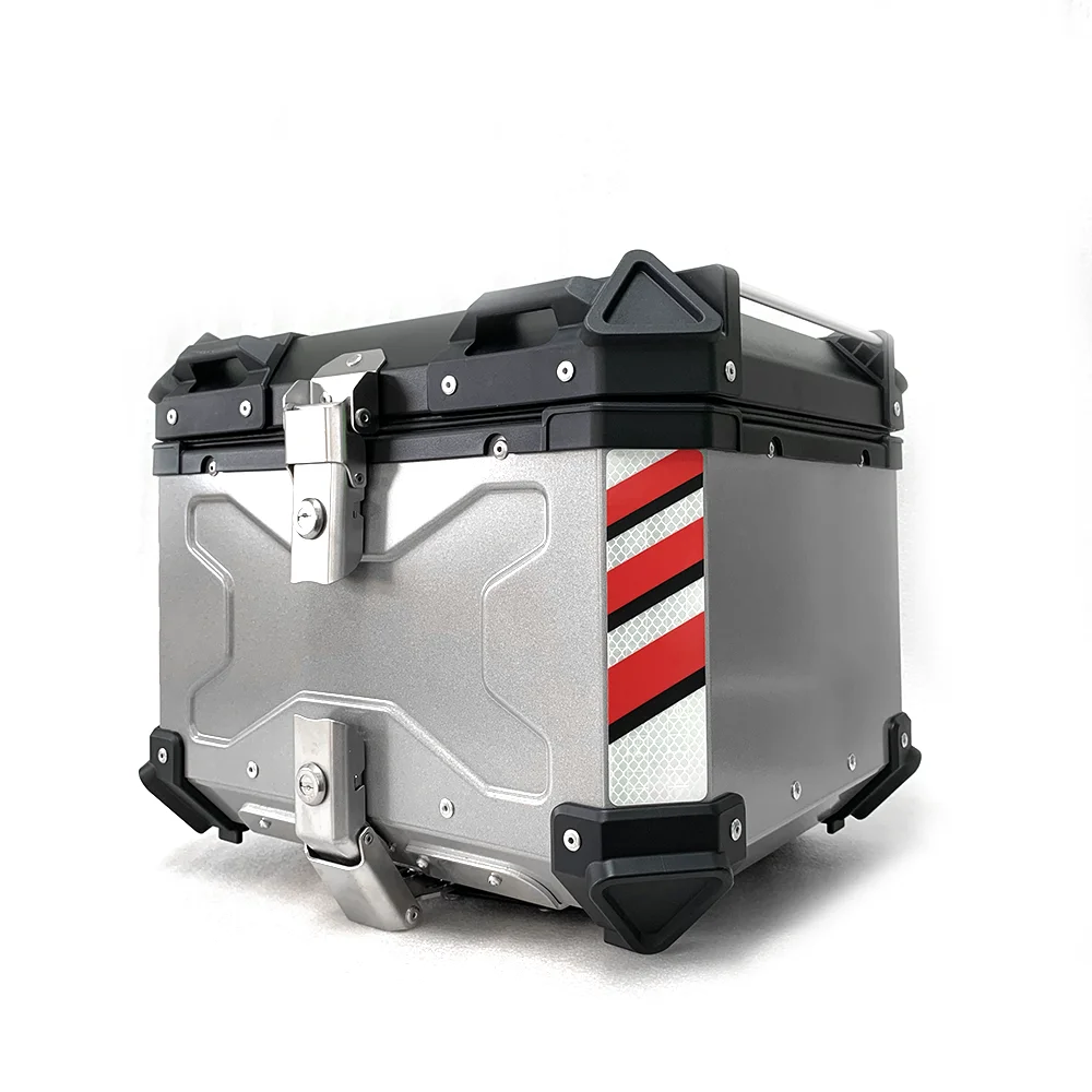 Коробка для доставки, 45 л, алюминиевая коробка для скутера, водонепроницаемая, с логотипом на заказ, оптовая продажа, черные коробки для мотоциклов и скутеров