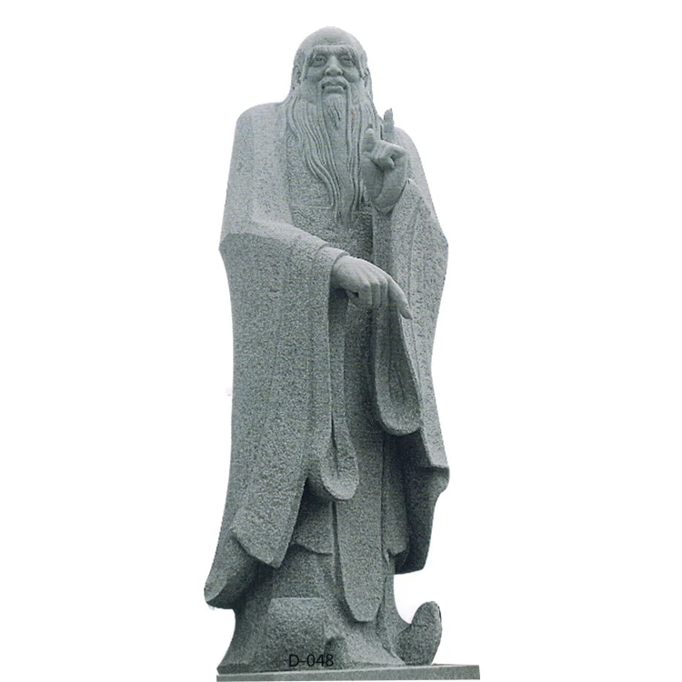 High Quality Natural Stone Figure Carvings Chinese Founder Of Taoism LAO ZI Large Standing Sculpture Stone Statue High 300cm