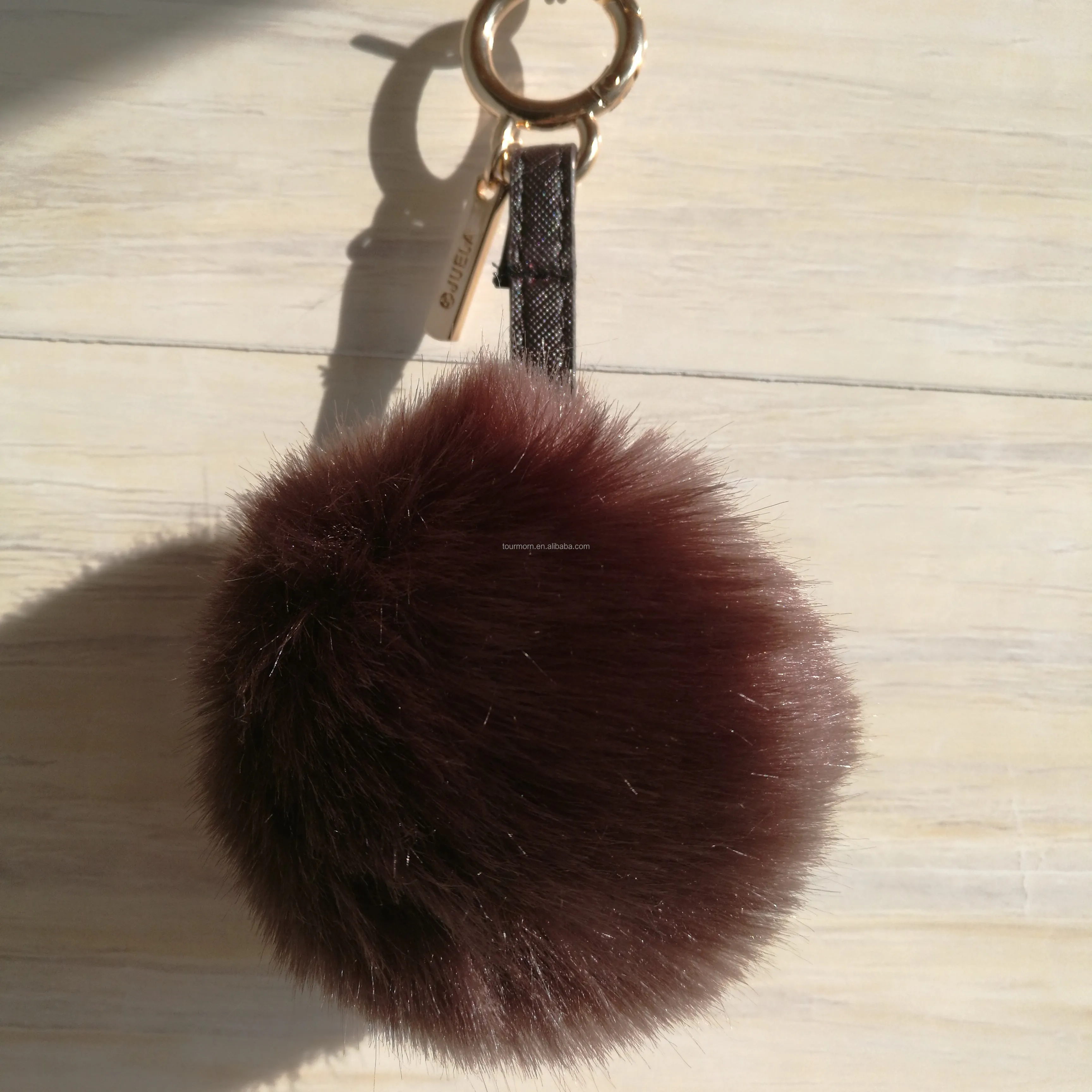 custom logo faux fur ball Luxury Fluffy Pom Pom Ball  Customize Letter faux fur ball
