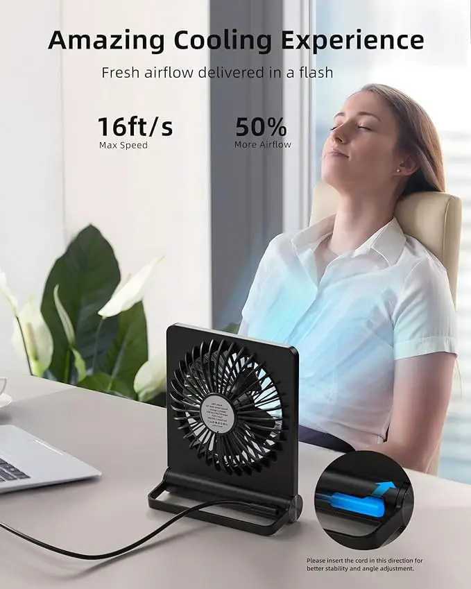 China Factory Slim Desktop Folding Cooling Fan ventilateur Portable Electric Rechargeable Mini Table Fan