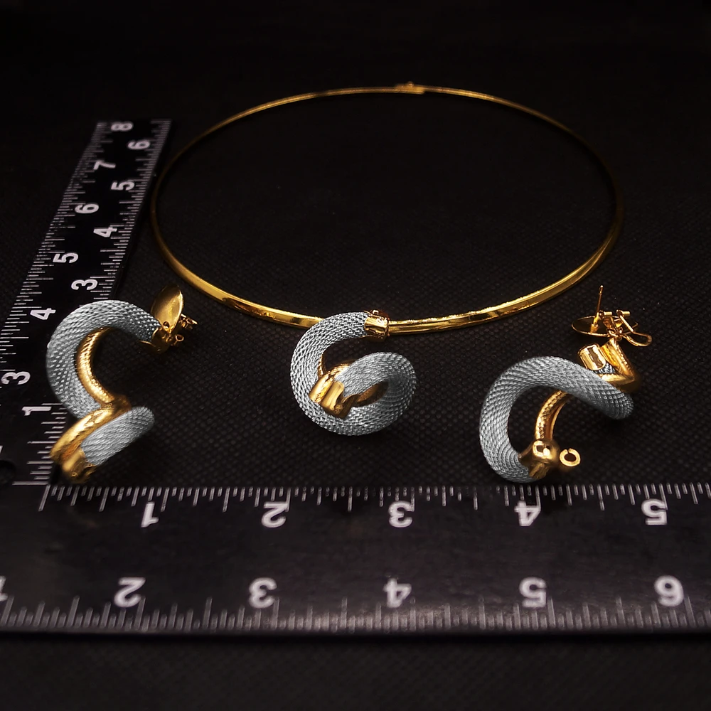 Zhuerrui Fashion Necklace African Custume Jewelry Sets New Design 24k Italian Gold Plated Women Jewelry Set N220007