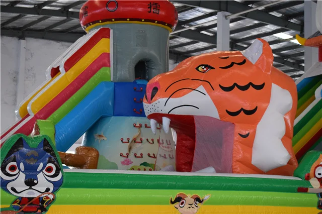 Inflatable Panda Toboggan Slide , Inflatable Rock Climbing Slide