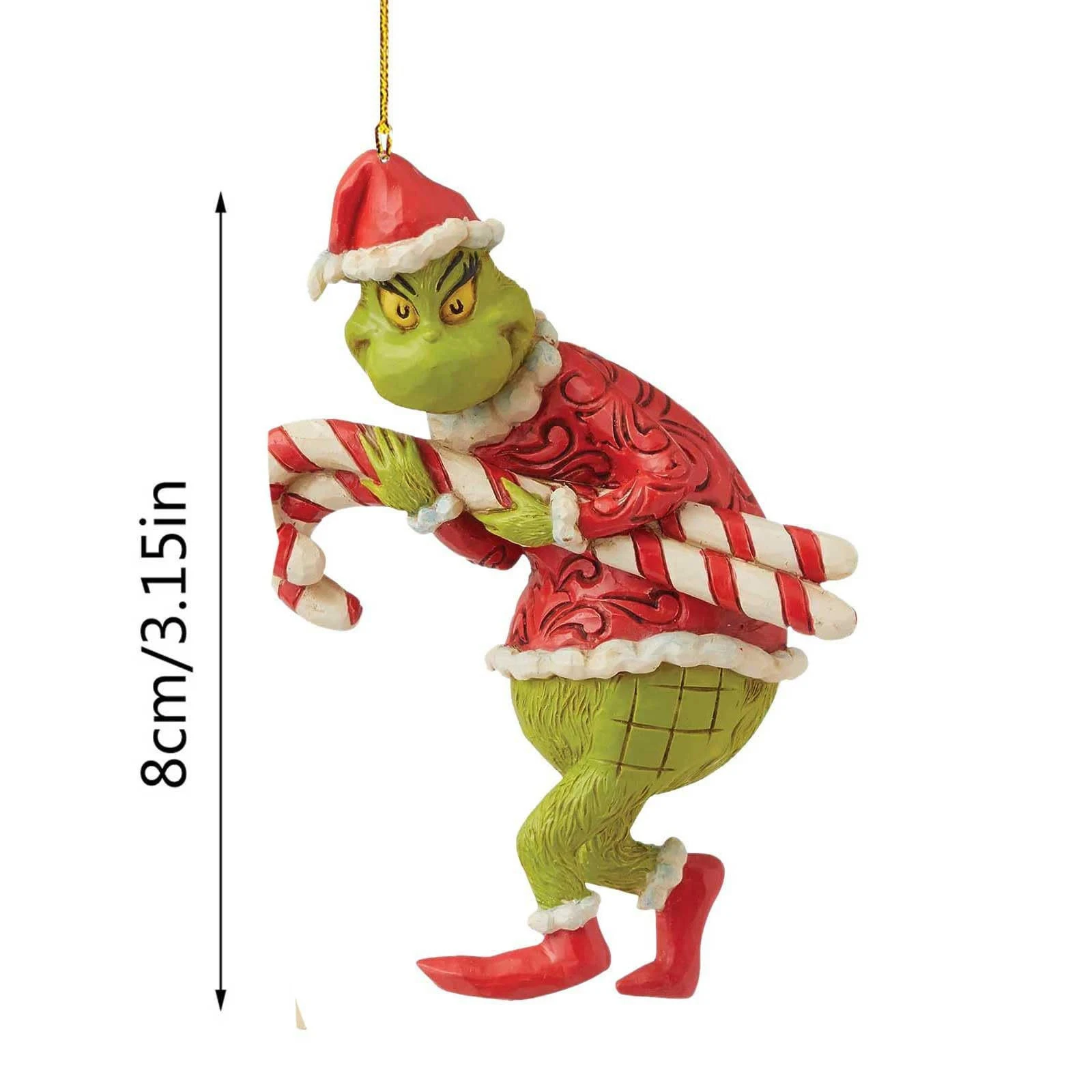 LIXIN  Hot selling Funny Green Dolls Christmas Decor Flat Acrylic Hanging Grinches Ornaments for Christmas Tree